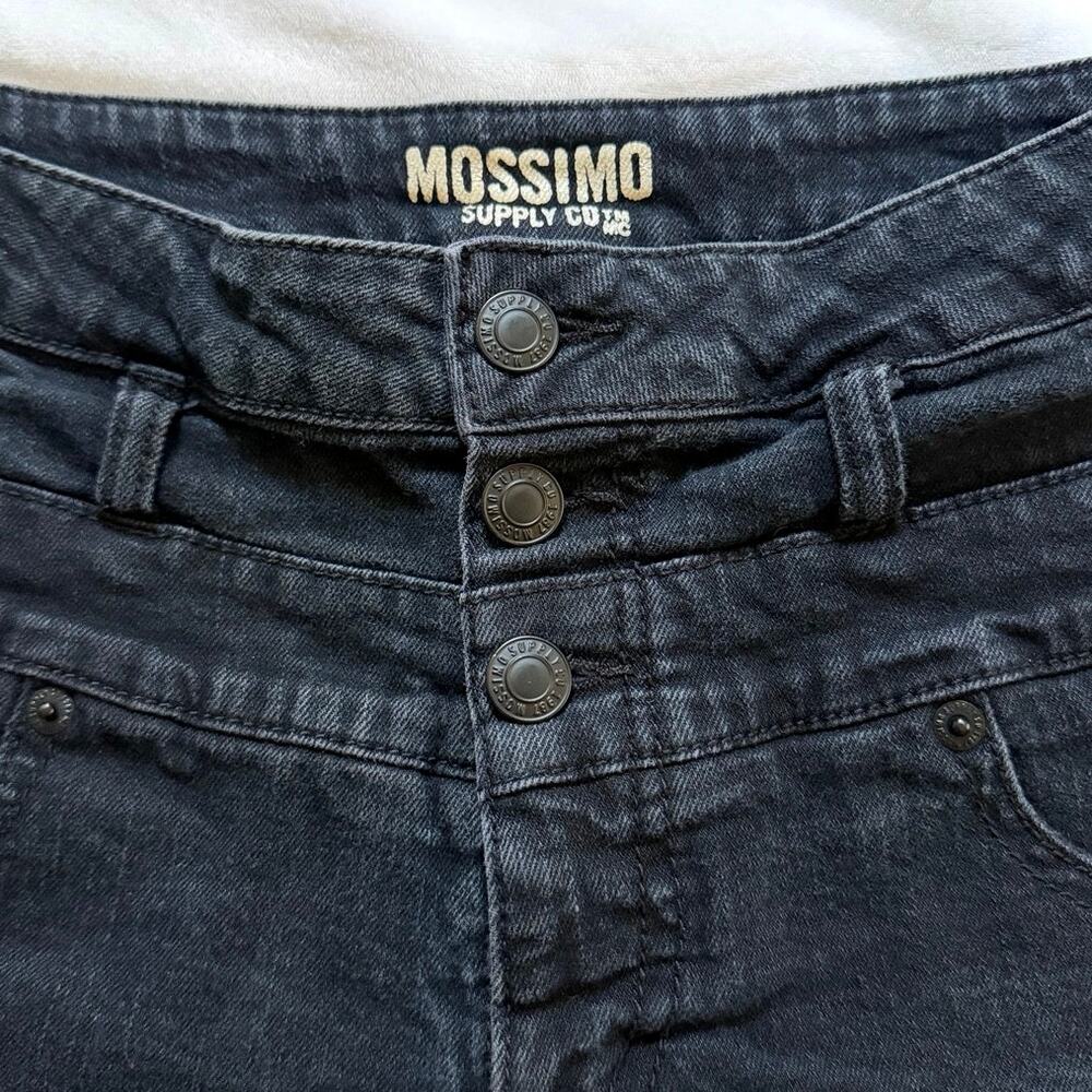 Mossimo High Waisted Cuffed Black Denim Shorts Size 7 - Picture 3 of 4